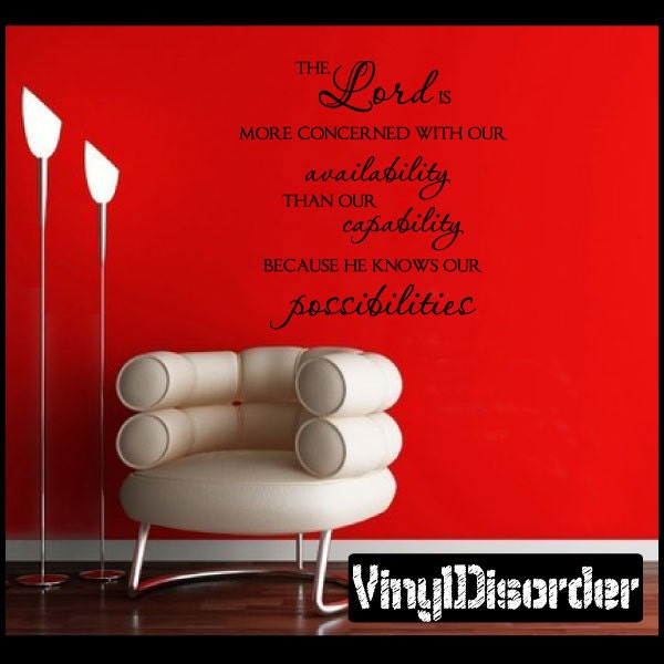 The Lord Is More Concerned With Our Availability Than Capability - Vinyl Wall Decal Quotes Sticker Tl027Et - image 1