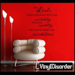 The Lord Is More Concerned With Our Availability Than Capability - Vinyl Wall Decal Quotes Sticker Tl027Et - thumbnail 1