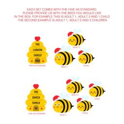 Personalised Family Bee Christmas Decorations, Beehive Decor, Bee-Utiful Ornaments, Custom Baubles, Bees - thumbnail 3