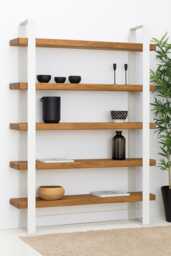 Reclaimed Scaffold Board Shelving Unit Rustic Industrial Bookcase - thumbnail 1