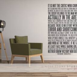 The Man in Arena Quote Wall Decal - Business Office Vinyl Words - thumbnail 2