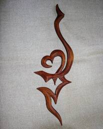 Love Bird Wood Carving Unique Wall Art Gift - thumbnail 1