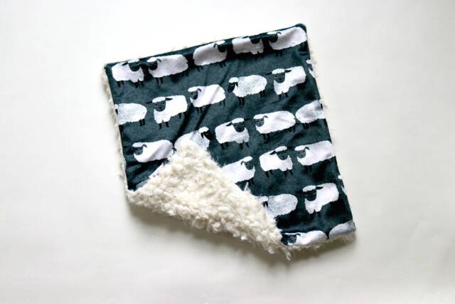 Dream Lovie. Security Blanket. Personalized Lovey. Faux Fur Sheep Baby Mini Minky Shower Gift - image 1