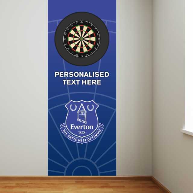 Everton Fc Wall Sticker - Dart Board Backdrop With Personalised Text Art - image 1