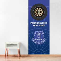 Everton Fc Wall Sticker - Dart Board Backdrop With Personalised Text Art - thumbnail 3