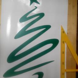 Funky Christmas Tree Wall Decal/Sticker For Living Room Decor Removable Wall Art Stylish Tree - thumbnail 4