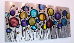 Silver Metal Wall Art Modern Wildflower Sculpture By Brian M Jones - thumbnail 1