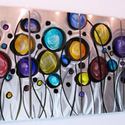 Silver Metal Wall Art Modern Wildflower Sculpture By Brian M Jones - thumbnail 2