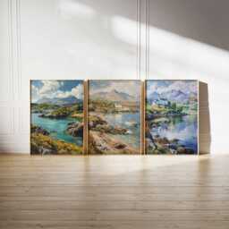 Set Of 3 Anglesey Snowdonia Travel Poster, Wales Wall Art, Scenery, Decor, Welsh Landscape Coastal Art - thumbnail 2