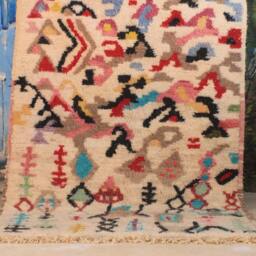 Colorful Moroccan Rug, Custom Fabulous Boujad Azilal Abstract Multicolored Carpet, Handmade Bohemian Rug - thumbnail 3