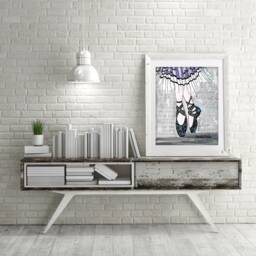 Ballet Print, Ballet Lover, Gift For Ballerina, Ballerina Art, Print With Blue, Gray, Bedroom - thumbnail 1