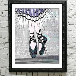 Ballet Print, Ballet Lover, Gift For Ballerina, Ballerina Art, Print With Blue, Gray, Bedroom - thumbnail 3