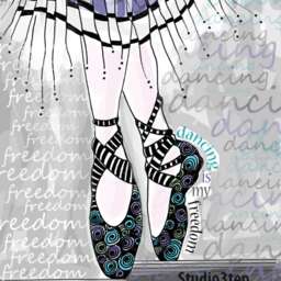 Ballet Print, Ballet Lover, Gift For Ballerina, Ballerina Art, Print With Blue, Gray, Bedroom - thumbnail 2