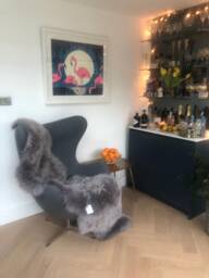 Heather , Lavender, Dusky Lilac Genuine Sheepskin Rug, Long Rug Neutral Tug, Interior Decor Accessories - thumbnail 1