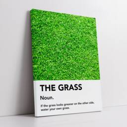 The Grass Definition Quote Minimal Motivational Inspirational, Framed Canvas Wall Art Poster Print, Home Office & Room Decor, Gift Idea - thumbnail 2