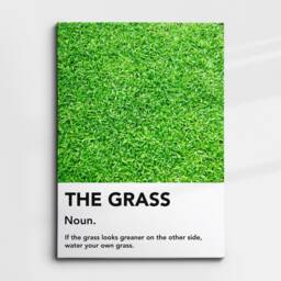 The Grass Definition Quote Minimal Motivational Inspirational, Framed Canvas Wall Art Poster Print, Home Office & Room Decor, Gift Idea - thumbnail 3