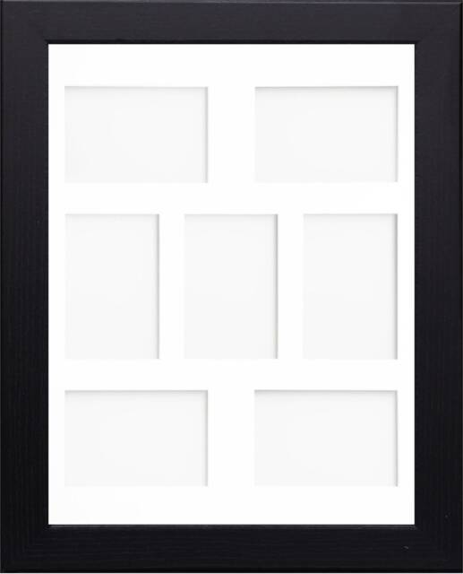 Multi Photo Frame - Black Wooden Effect, Holds 7 6x4 Photos - image 1