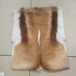 Springbok Leather Cushion, Handmade African Decor Pillow - thumbnail 4