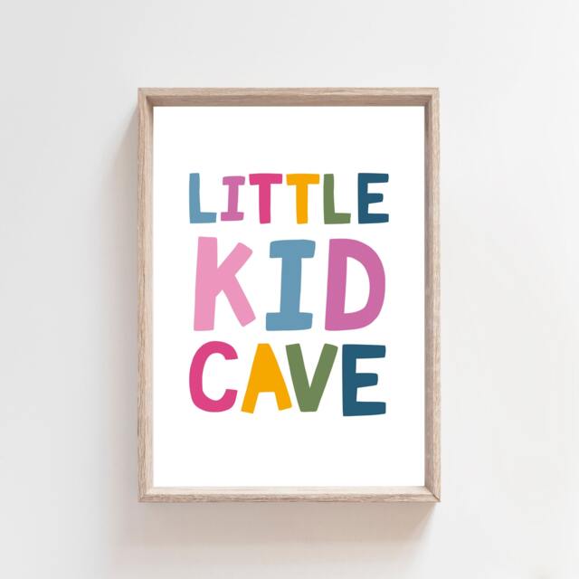 Little Kid Cave Print, Girls Nursery Prints, Bedroom Wall Art, Sister Playroom Toddler - image 1