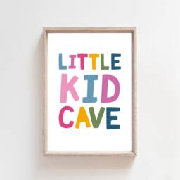 Little Kid Cave Print, Girls Nursery Prints, Bedroom Wall Art, Sister Playroom Toddler - thumbnail 1