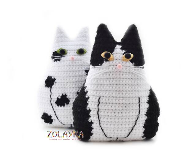 Cat Memorial Keepsake Pair, Handmade Crochet Remembrance Cats, Pet Loss Sympathy Gift - image 1