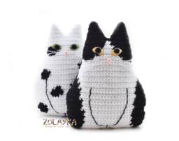 Cat Memorial Keepsake Pair, Handmade Crochet Remembrance Cats, Pet Loss Sympathy Gift - thumbnail 1