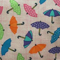 Pink Umbrella Cotton Fabric Cushion Cover, Girls Bedroom Decor - thumbnail 4