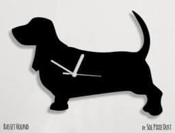 Basset Hound Dog - Wall Clock Silhouette - thumbnail 1