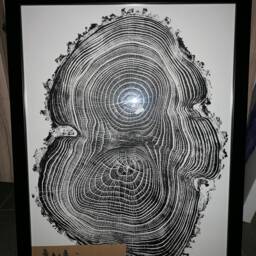 Ash Wood Tree Ring Wall Art Handmade Original Signed Piece - thumbnail 2
