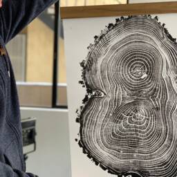 Ash Wood Tree Ring Wall Art Handmade Original Signed Piece - thumbnail 4