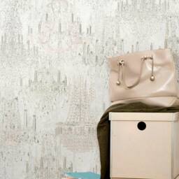 Crystal Waves Nouveau 20S Wallpaper, Bold Chandelier Wall Art Sticker, Glamourous Contemporary Glitter Paper - thumbnail 4