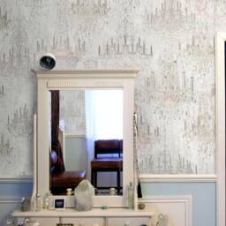 Crystal Waves Nouveau 20S Wallpaper, Bold Chandelier Wall Art Sticker, Glamourous Contemporary Glitter Paper - thumbnail 3
