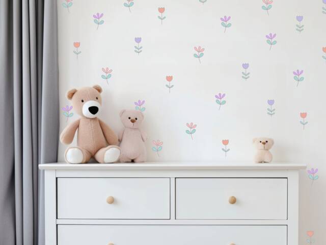 Boho Flower Wall Stickers Girls Nursery & Playroom Decor - image 1