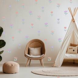 Boho Flower Wall Stickers Girls Nursery & Playroom Decor - thumbnail 2