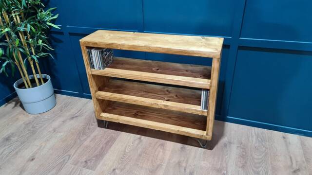 Rustic Solid Wood Cd Storage Unit - 120cm Wide - Bespoke Sizes Available - image 1