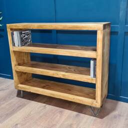 Rustic Solid Wood Cd Storage Unit - 120cm Wide - Bespoke Sizes Available - thumbnail 3