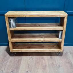 Rustic Solid Wood Cd Storage Unit - 120cm Wide - Bespoke Sizes Available - thumbnail 2