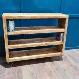Rustic Solid Wood Cd Storage Unit - 120cm Wide - Bespoke Sizes Available - thumbnail 4