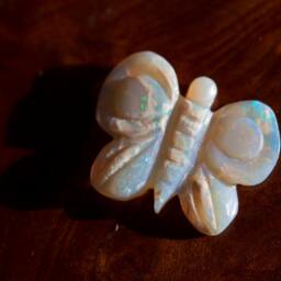 Lightning Ridge Rainbow Butterfly Opal Carving - 5.36 Cts - thumbnail 1