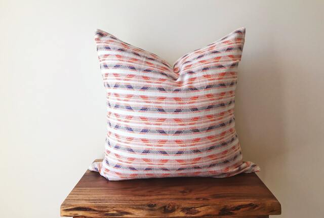 Aegean Hand Loomed Pillow Cover - 20 X Square Tribal Housewarming Gift Boho Decor Textured Case - image 1