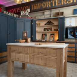 Bespoke Oak Flutted Kitchen Island With Stone Worktops - thumbnail 3