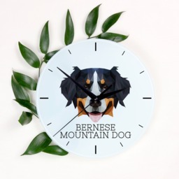 A Clock With A Bernese Mountain Dog Dog. New Collection The Geometric Dog