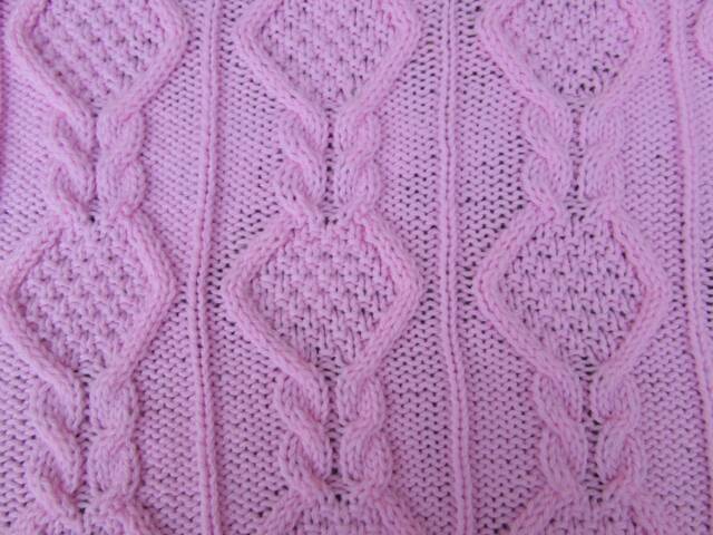 "Baby Blanket, Hand Knitted, Cot Blanket, Pram Cover, 28"" X 37" - image 1