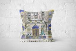 London Ritz Hotel Cushion, Luxury Hotels, Tourist, Purple Blue Decorative Cushion - thumbnail 1