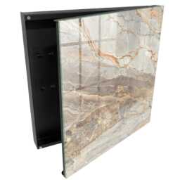 Elegant Marble Key Cabinet For Home, Gray Box Wall, Modern Textures, Lovers Of Interiors