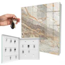 Elegant Marble Key Cabinet For Home, Gray Box Wall, Modern Textures, Lovers Of Interiors - thumbnail 2