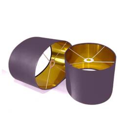 New Luxury High Quality Plum Purple 38 Cotton Fabric Lamp Shade Oval Shape Oval Metallic Lining