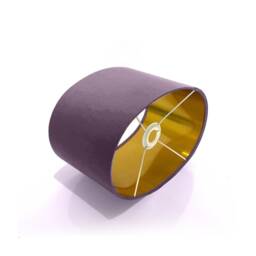 New Luxury High Quality Plum Purple 38 Cotton Fabric Lamp Shade Oval Shape Oval Metallic Lining - thumbnail 2