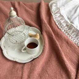Voluminous Blanket, Linen & Cotton Blend Blanket, Throw, Natural Coverlet, Daybed Christmas Gift - thumbnail 3
