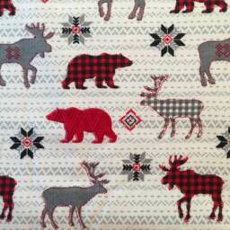 Plaid Winter Animals Baby Blanket - thumbnail 2